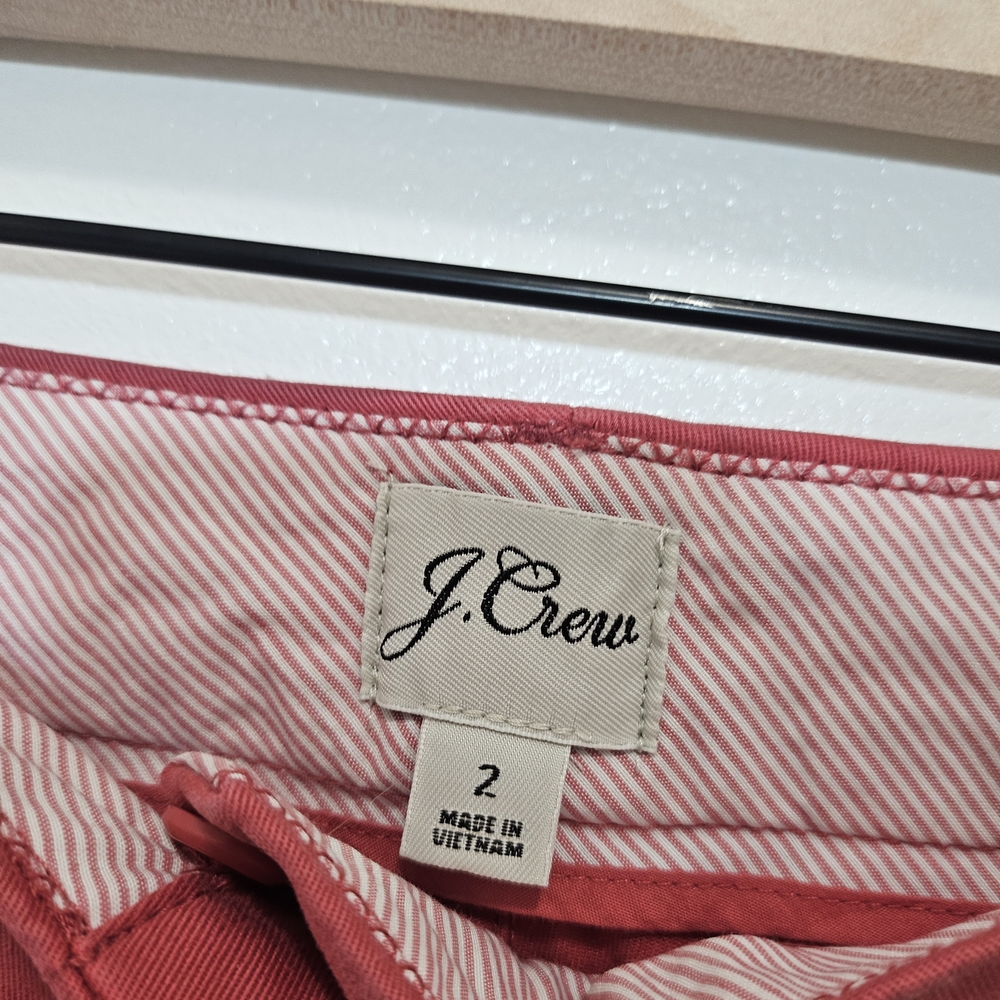 J. Crew Red and Pink Bermuda Shorts Tailored Cotton Blend - Picture 4 of 7